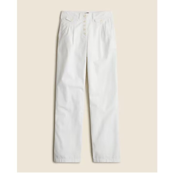 J.Crew Kaia Pant Cozy Chino Sailor Style Button Fly Pockets Sz 6 White NWT - Picture 4 of 8